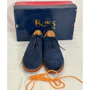 BUKS By Walk-Over Declan Derby Mens Size 9.5 Navy Blue Suede Lace‎ Up B00336